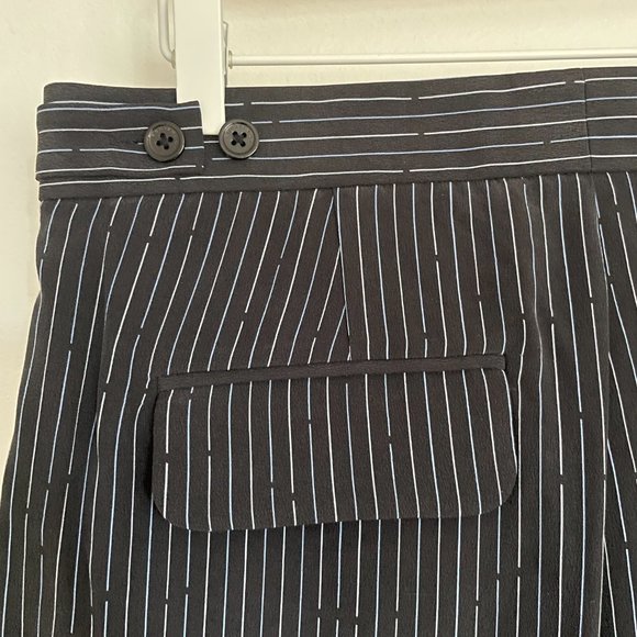 Equipment Pleated Black Silk Striped Pants - Picture 3 of 10